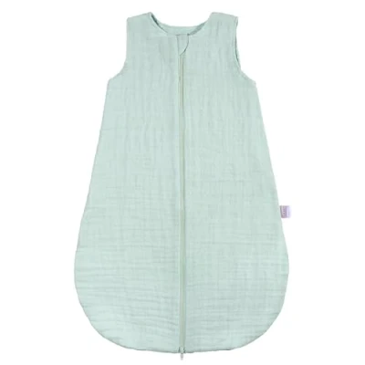 Abbildung von MAKIAN Baby Sommerschlafsack Musselin Leichter Schlafsack aus 100% Baumwolle ärmellos, atmungsaktiv, TOG 1.0 ÖkoTex Standard 100 Frühling &amp; Sommer Mint 70