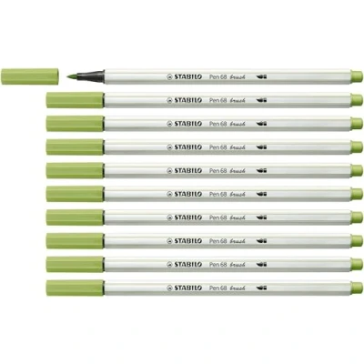 Abbildung von Premium Filzstift mit Pinselspitze für variable Strichstärken STABILO Pen 68 brush 10er Pack pistazie
