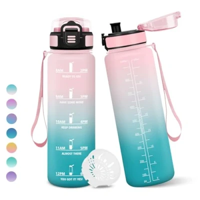 Abbildung von Motswedi Trinkflasche 1L, BPA Frei, Sport, Auslaufsicher, Wasserflasche, Kohlensäure Geeignet, Sport Trinkflasche, Trinkflaschen für Yoga, Schule, Fahrrad, Kinder, Outdoors, Pastellgrün