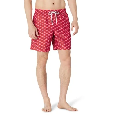 Abbildung von Amazon Essentials Herren Badehose, 18 cm, Lila Rot Crocodiles, XL