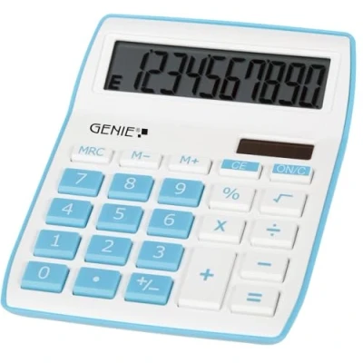 Abbildung von Genie 840 B 10 stelliger Tischrechner (Dual Power (Solar und Batterie); kompaktes Design) blau
