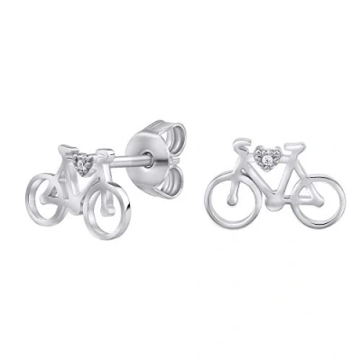 Abbildung von SILVEGO MW14247 Damen Ohrringe aus 925 Sterling Silber Fahrrad Ohrstecker