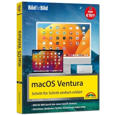Abbildung von macOS Ventura Bild für die Anleitung in Bildern ideal Einsteiger, Umsteiger und Fortgeschrittene: alle Mac Modelle geeignet