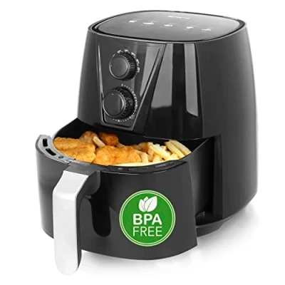 Abbildung von Emerio AF 126667 SmartFryer, AirFryer, Heißluftfritteuse, Frittieren mit heißer Luft ohne zusätzliches Öl, XL, 3.8 Liter Volumen, Cool Touch, BPA frei, schnelle Aufheizung, 1450 Watt Schwarz