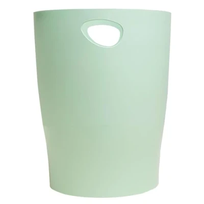 Abbildung von EXACOMPTA Ref. 45380D 1 Papierkorb mit Griffen ECOBIN Autentik großes Fassungsvermögen 15 l Maße 26,3 x 33,5 cm für Büro oder Zuhause Salbeigrün