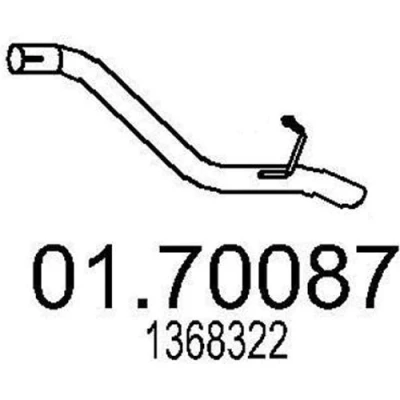 Abbildung von MTS 01.70087 Abgasrohr 760 hinten für Endschalldämpfer FORD: C Max, Focus 2, 2 Kombi