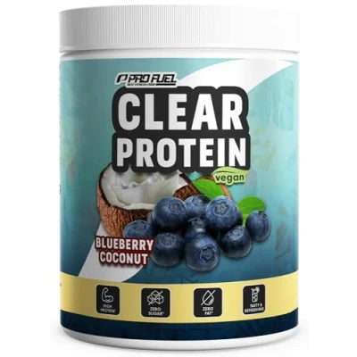 Abbildung von Clear Protein Vegan 360g BLUEBERRY COCONUT, unglaublich leckerer &amp; erfrischender Drink, vegane Whey Protein/Iso Alternative mit hochwertigem Erbsenproteinhydrolysat, 56%