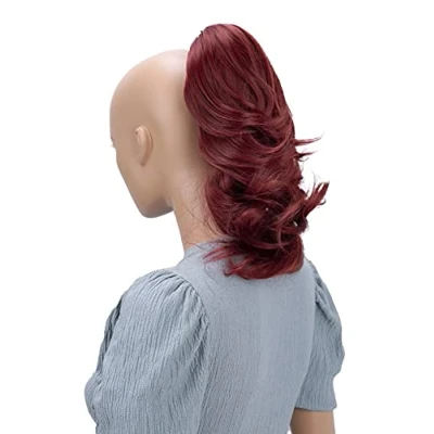 Abbildung von CAISHA 35cm Haarteil Helena Zopf Haarverlängerung mit Butterflyklammer Voluminös Gewellt Rot H103