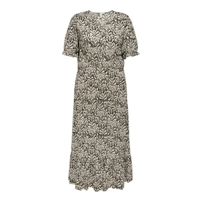 Abbildung von Only Carmakoma Damen Carchianti S/S Long Dress WVN Noos, Tarmac, 46 EU