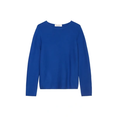 Abbildung von Marc O&#039;Polo Longsleeve BOAT NECK Strickpullover, Damen, Größe: Large, Shiny blue