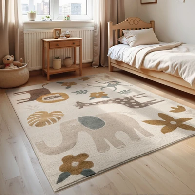 Abbildung von HANSE Home Kinderteppich »Animal Safari«, rechteckig, 8 mm Höhe, Spielteppich, fest, Kinderzimmer, Kurzflor, Spielunterlage