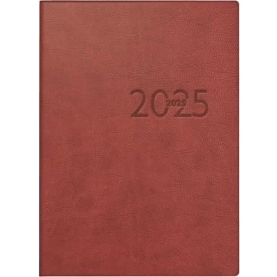 Abbildung von rido/idé Taschenkalender Modell perfect/Technik I (2025), 2 Seiten = 1 Woche, A6, 208 Seiten, Kunstleder Einband, bordeaux