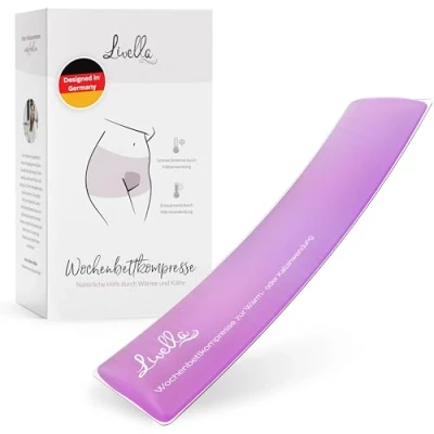 Abbildung von Livella Wochenbettkompresse mit 12 Schutzvliesen Kühlkissen &amp; Wärmekissen für das Wochenbett Anwendbar bei Kaiserschnitt, Hämorrhoiden oder Menstruationsbeschwerden Thermopad Prellungen