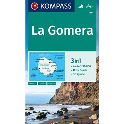 Abbildung von KOMPASS Wanderkarte 231 La Gomera 1:30.000: 3in1 Wanderkarte, mit Aktiv Guide und Ortsplänen. Fahrradfahren.