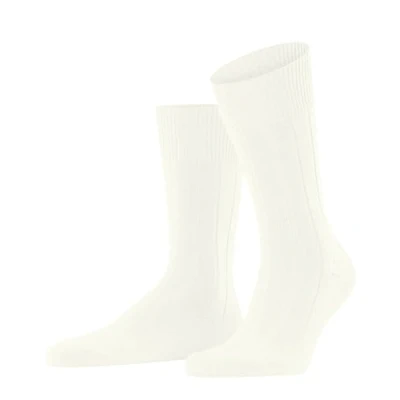 Abbildung von FALKE Herren Lhasa Rib M SO Wolle Kaschmir einfarbig 1 Paar Socken, Weiß (Off White 2040) neu umweltfreundlich, 43 46