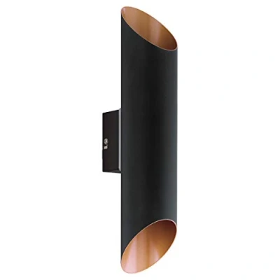 Abbildung von EGLO LED Außen Wandleuchte »AGOLADA«, Board, Warmweiß, schwarz, kupfer / L7,5 x H36 cm inkl. 2 Platine (je 3,7W, 320lm, 3000K) Außenlampe IP44 spritzwassergeschützt Wandlampe Garten Eingangsbereich witterungsbeständig