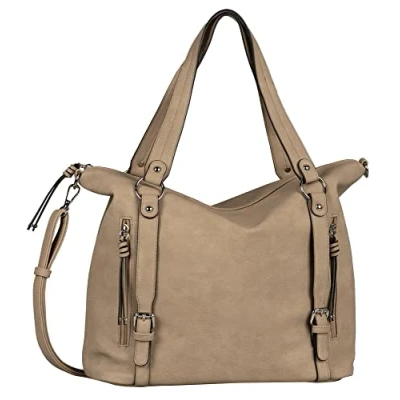 Abbildung von TOM TAILOR bags Caia Damen Shopper Umhängetasche Reißverschluss Mittelgroß Beige