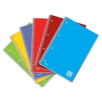 Abbildung von Blasetti One Color Spiralheft A4 mit Ablagelöchern, Packung 5 Stück, Papier 80g, einfarbiger Kartoneinband Lineatur 1R (Linien)