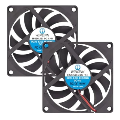 Abbildung von WINSINN DC 80 mm Lüfter 5 V 8010 Doppelkugellager bürstenlose Kühlung x 10 2 polig (2 Stück)