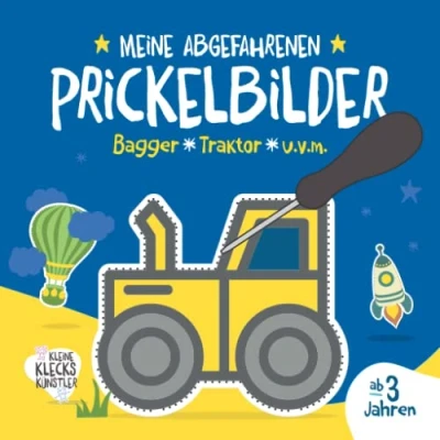 Abbildung von Meine abgefahrenen Prickelbilder ab 3 Jahren. Bagger, Traktor, u.v.m.: Ein erstes Bastelbuch für Kleinkinder mit Fahrzeugen zum Ausmalen, Prickeln und ... Prickelset. (Meine Jahren)