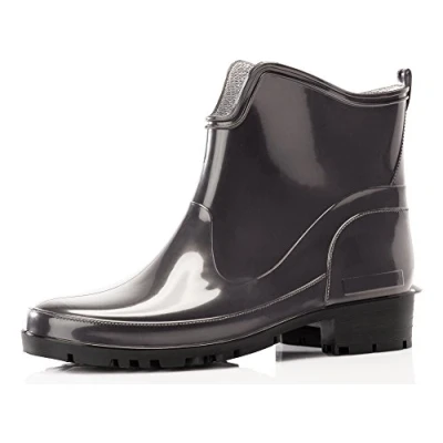 Abbildung von Ladeheid Gummistiefel Damen Kurz Wasserdicht Damenschuhe Elegant und Bequem LA 930 (Graphite, 39 EU)
