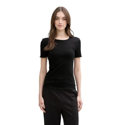 Abbildung von TOM Tailor Denim Tshirt basic, Damen, Größe: XL, Deep black