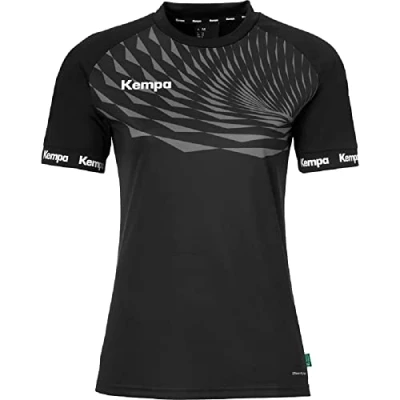 Abbildung von Kempa Wave 26 Shirt Women Damen Mädchen Sportshirt Kurzarm T Funktionsshirt Handball Gym Fitness Trikot elastisch und atmungsaktiv tailliert, Schwarz/Anthra, XS