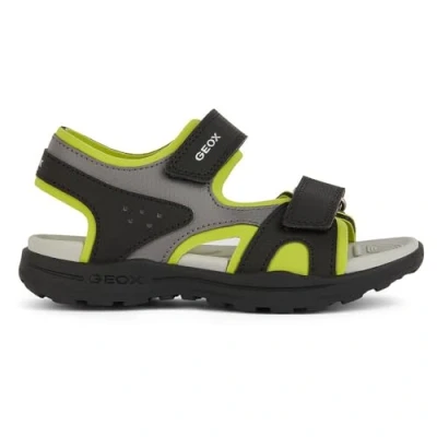 Abbildung von Geox J Vaniett BOY Trekkingsandale für Kinder, Größe: 30, Black/lime Schuhe