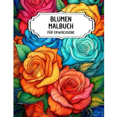 Abbildung von Blumen Malbuch Für Erwachsene: 50 Einzigartige Blumendesigns zum Entspannen und Ausmalen