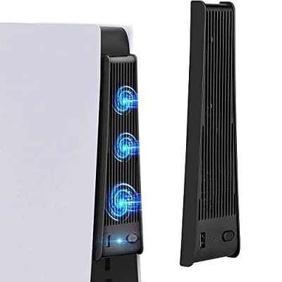 Abbildung von MMOBIEL 3 externe Kühlventilatoren mit USB 3.0, kompatibel PlayStation 5 (PS5) und PS5 Digital Edition, schwarz, inkl. 3.0 Port