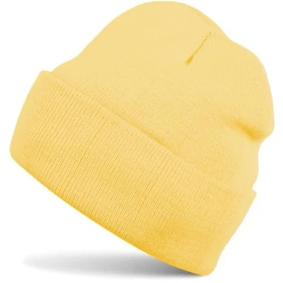 Abbildung von styleBREAKER Unisex Beanie Strickmütze Einfarbig, Feinstrick Mütze doppelt gestrickt, warme Winter Strickbeanie 04024029, Farbe:Butterblumengelb