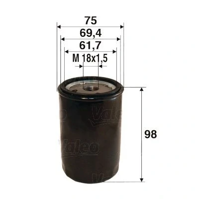 Abbildung von VALEO 586078 Ölfilter M18x1.5 Anschraubfilter OPEL: Astra F CC, Vectra A Saloon, DAEWOO: Lanos Kalos Hatchback, Saloon