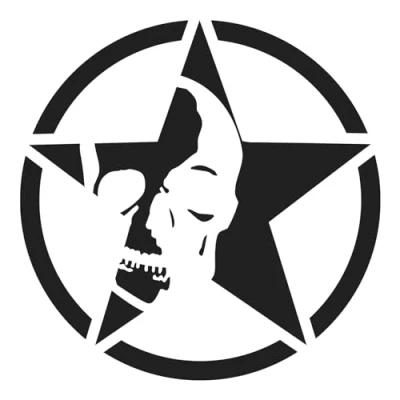 Abbildung von Finest Folia 2er Set Autoaufkleber Army Stern Sticker Folie für Auto Motorrad Anhänger Aufkleber US Star Motiv 2 selbstklebend wetterfest Kfz Zubehör KX088 (Schwarz Matt, ⌀ 60cm)