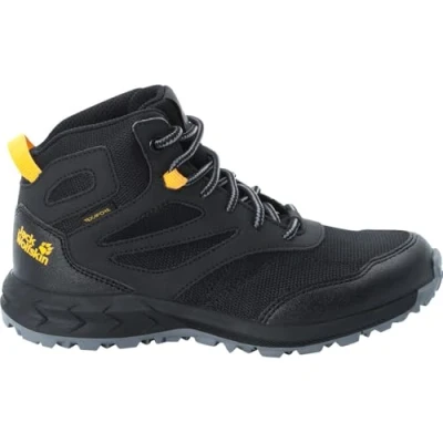 Abbildung von Jack Wolfskin Unisex Kinder Woodland Texapore Mid K, Black / Burly Yellow Xt, 29 EU