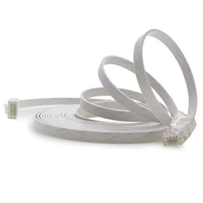 Abbildung von 1aTTack.de 3m Weiss 1 Stück Cat.6 Flaches Netzwerkkabel Cat6 Flachkabel Ultra Flach Patchkabel 1000 Mbit/s Gigabit LAN (RJ45) Slim Micro