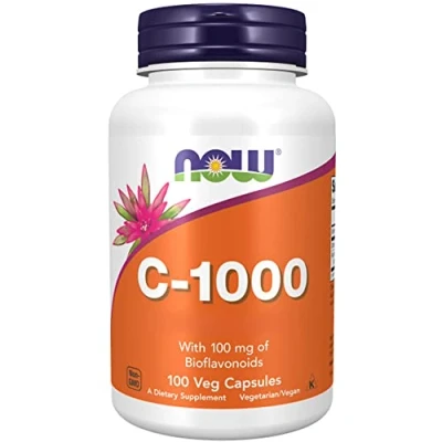 Abbildung von Now Foods, C 1000, Vitamin C, 1000mg, L Ascorbinsäure, 100 vegane Kapseln, Laborgeprüft, Glutenfrei, Vegetarisch, Sojafrei, ohne Gentechnik