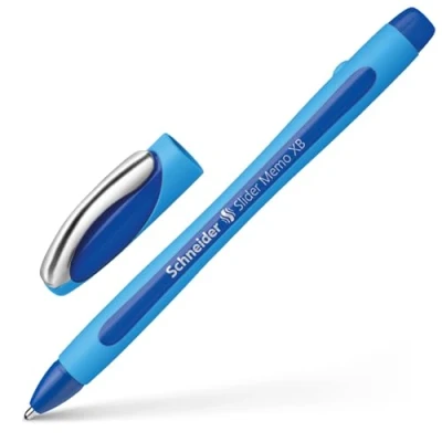 Abbildung von Schneider 75023 Slider Memo XB Kugelschreiber (mit Kappe, Strichstärke: XB, Schreibfarbe: blau, Made in Germany) 1er Pack