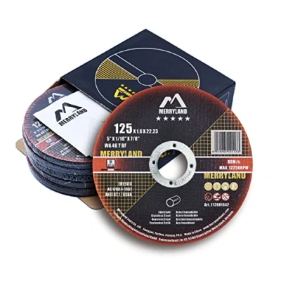 Abbildung von Merryland Trennscheibe 125 Metall Edelstahl Stahl für Winkelschleifer, X 1,6 mm Dünn Flexscheibe Gerade 25 Stück, Experten Line E12081642