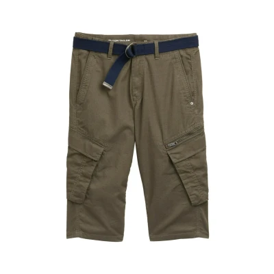 Abbildung von TOM Tailor MAX Overknee MIT GÜRTEL Shorts, Herren, Größe: 31, Olive mesh print