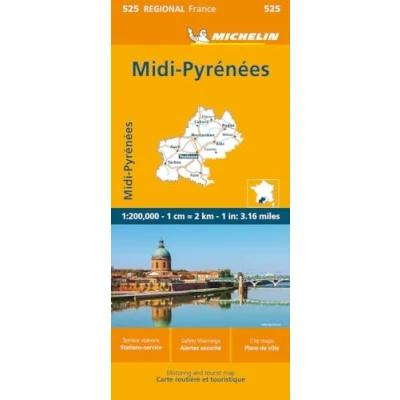 Abbildung von Michelin Midi Pyrenees: Straßen und Tourismuskarte 1:200.000 (MICHELIN Regionalkarten)