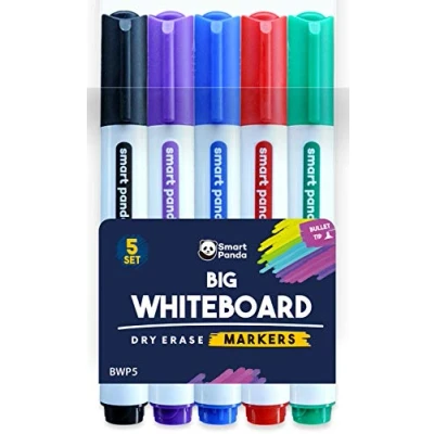 Abbildung von 5 Whiteboard Stifte mit dünner Spitze Magnetische, Marker feine und Löscher Trocken abwischbare Marker, für Zuhause, Schule Büro 5er Set verschiedenen Farben