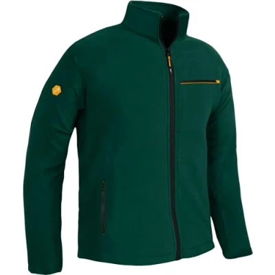 Abbildung von ACE Fleece Jacke warme Outdoor für Männer Herren ohne Kapuze Reißverschluss &amp; drei Taschen Grün 3XL
