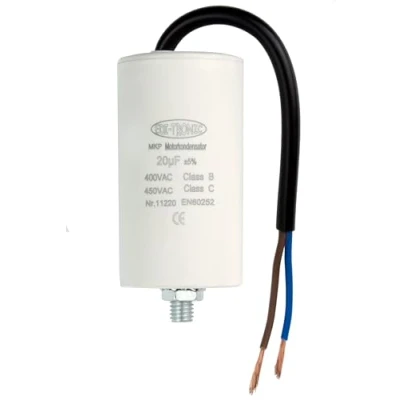 Abbildung von Kondensator Anlaufkondensator Motorkondensator Arbeitskondensator Kabel 20µF 450V