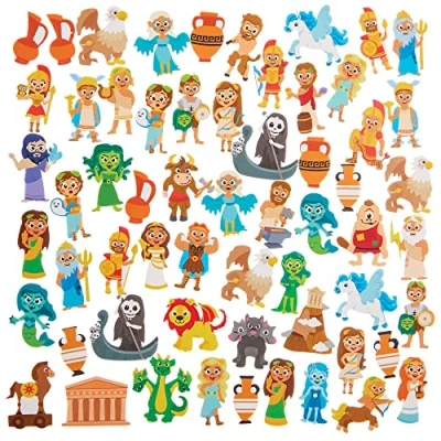 Abbildung von Baker Ross FX611 Griechische Mythologie Schaumstoff Aufkleber Packung mit 200 Stickern für Kinder zum Basteln und Gestalten