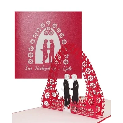 Abbildung von Cologne Cards Hochzeitskarte Gay Wedding edle 3D Karte Schwule Hochzeit Glückwunschkarte &amp; kleines Geschenk zur gleichgeschlechtliche schwulen Trauung von Mr.