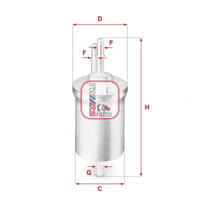 Abbildung von SOFIMA S 1840 B Kraftstofffilter Filtereinsatz 8 VOLKSWAGEN: Golf 5, Transporter 5 Bus, Polo V Hatchback, SKODA: Octavia 2 Combi, Fabia