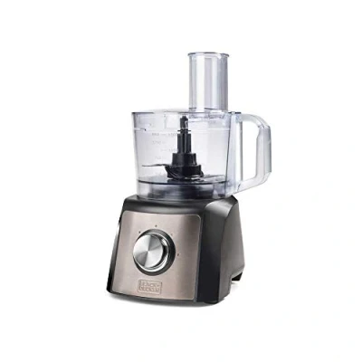 Abbildung von Black+Decker BXFPA1200E Küchenmaschine 1.200W, Behälter 1,5l, 2 Geschwindigkeiten/Turbo Funktion, +8 Zubehörteile, Anti Fingerprint Edelstahloberflächen, Klingen und Scheiben aus Edelstahl; BPA frei