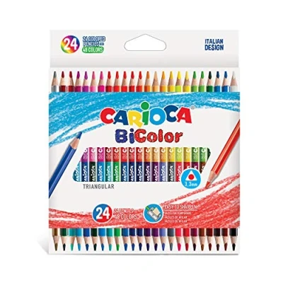 Abbildung von Kredki olówkowe trójkatne Carioca BiColor 24/48 kolorów