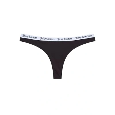 Abbildung von Juicy Couture Damen Dana Cotton Thong MULTIPACKS X3 Unterwäsche, Black, S