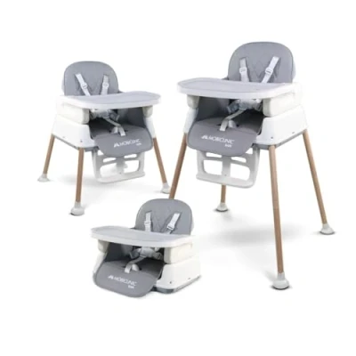 Abbildung von Mobiclinic® Kids, Hochstuhl baby, 3 in 1, Kiara, Sitzerhöhung + Spielstuhl Hochstuhl, Klappbar, 5 Punkt Gurt, Verstellbares Tablett, 6 36 Monate, Bis zu 15 kg, Wasserabweisendes Textil